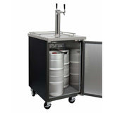 Kegco 24" Wide Kombucha Dual Tap Black Kegerator KOMC1B-2 Kegerators KOMC1B-2 Wine Coolers Empire