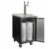 Kegco 24" Wide Kombucha Dual Tap Black Kegerator KOMC1B-2 Kegerators KOMC1B-2 Wine Coolers Empire