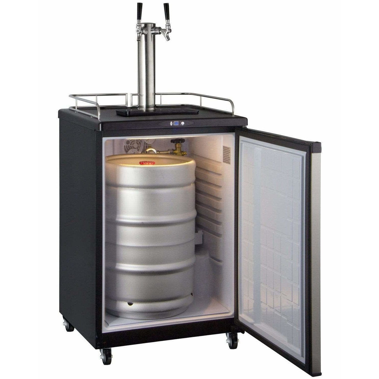 Kegco 24" Wide Kombucha Dual Tap Stainless Steel Kegerator KOM163S-2 Kegerators KOM163S-2NK Wine Coolers Empire