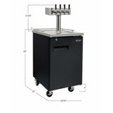 Kegco 24" Wide Kombucha Four Tap Black Kegerator KOMC1B-4 Kegerators KOMC1B-4 Wine Coolers Empire