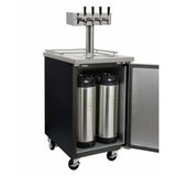 Kegco 24" Wide Kombucha Four Tap Black Kegerator KOMC1B-4 Kegerators KOMC1B-4 Wine Coolers Empire