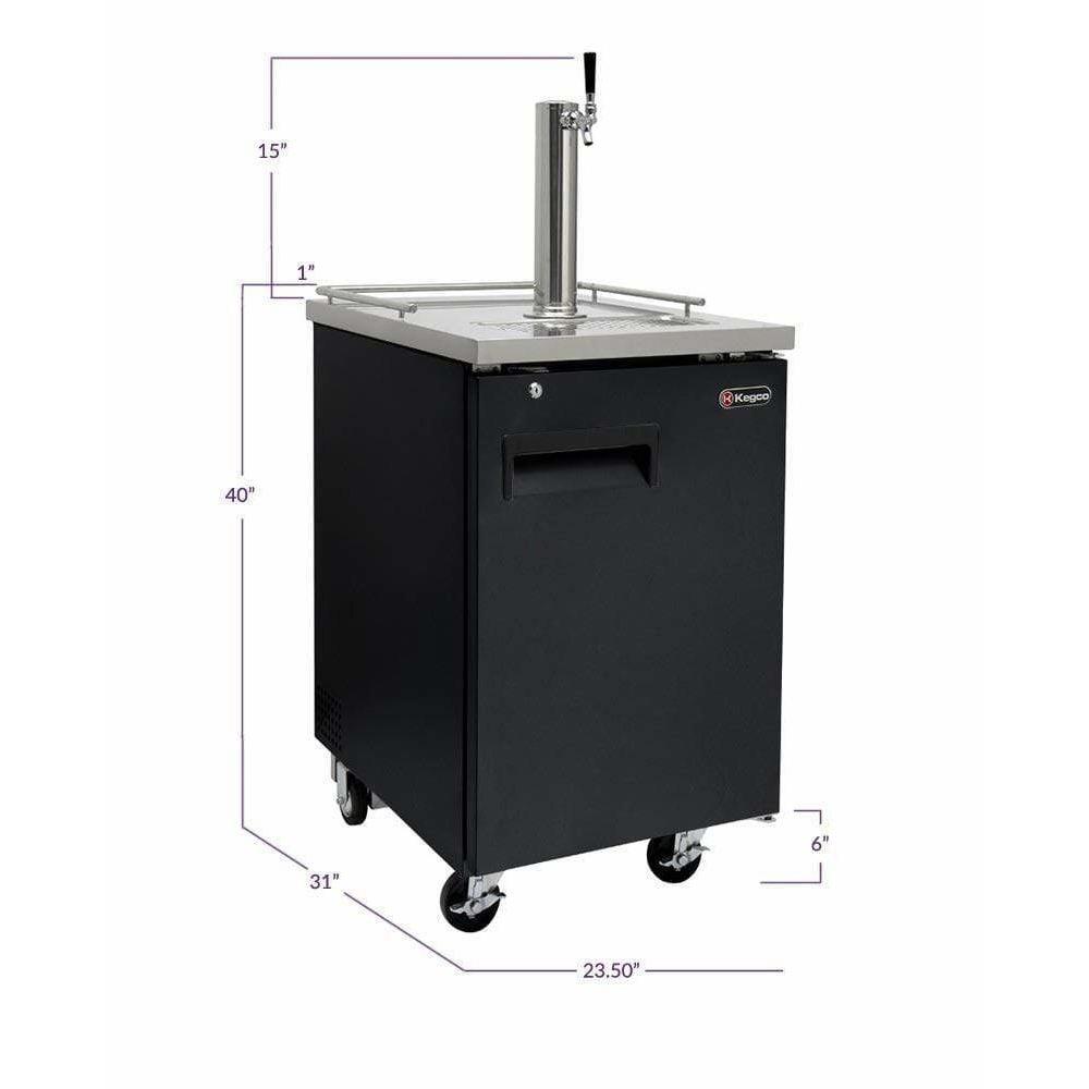 Kegco 24" Wide Kombucha Single Tap Black Kegerator KOMC1B-1 Kegerators KOMC1B-1 Wine Coolers Empire