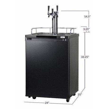 Kegco 24" Wide Kombucha Triple Tap Black Kegerator KOM20B-3 Kegerators KOM20B-3 Wine Coolers Empire