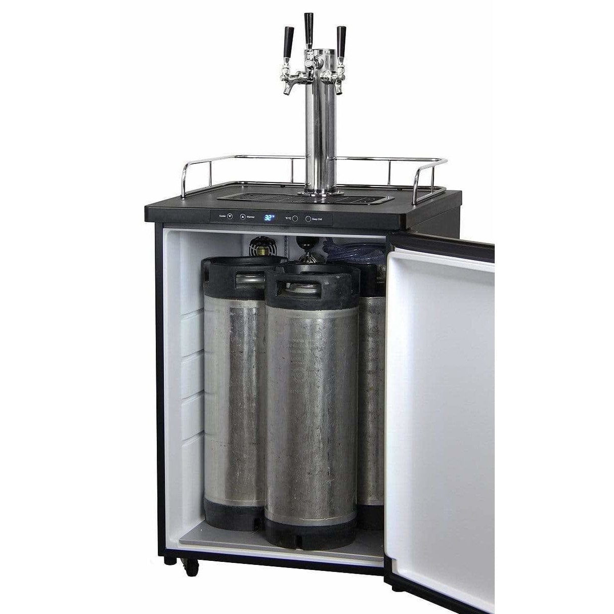 Kegco 24" Wide Kombucha Triple Tap Black Kegerator KOM30B-3 Kegerators KOM30B-3NK Wine Coolers Empire