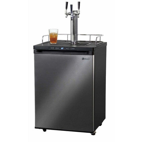 Kegco 24" Wide Kombucha Triple Tap Black Stainless Steel Kegerator KOM30X-3 Kegerators KOM30X-3 Wine Coolers Empire