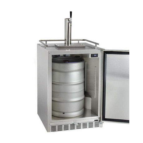 Kegco 24" Wide Single Tap All Stainless Steel Outdoor Built-In Right Hinge with Kit Kegerator HK38SSU-1 Kegerators HK38SSU-1 Wine Coolers Empire