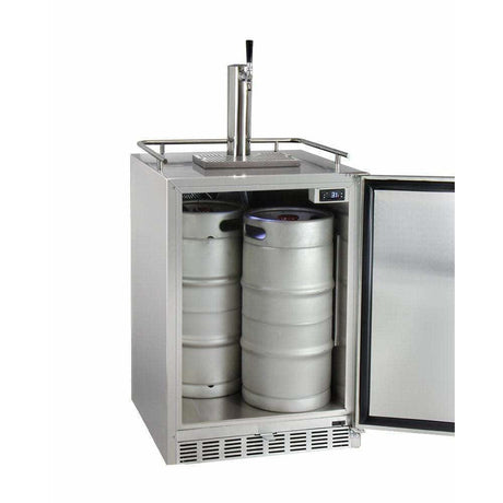 Kegco 24" Wide Single Tap All Stainless Steel Outdoor Built-In Right Hinge with Kit Kegerator HK38SSU-1 Kegerators HK38SSU-1 Wine Coolers Empire
