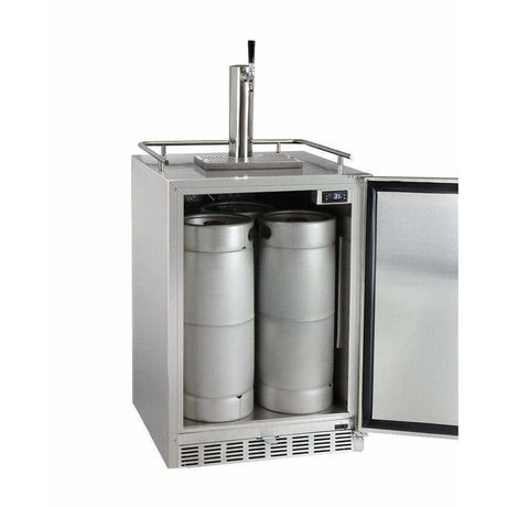 Kegco 24" Wide Single Tap All Stainless Steel Outdoor Built-In Right Hinge with Kit Kegerator HK38SSU-1 Kegerators HK38SSU-1 Wine Coolers Empire