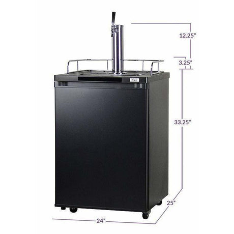 Kegco 24" Wide Single Tap Black Home Brew Kegerator HBK209B-1 Kegerators HBK209B-1NK Wine Coolers Empire