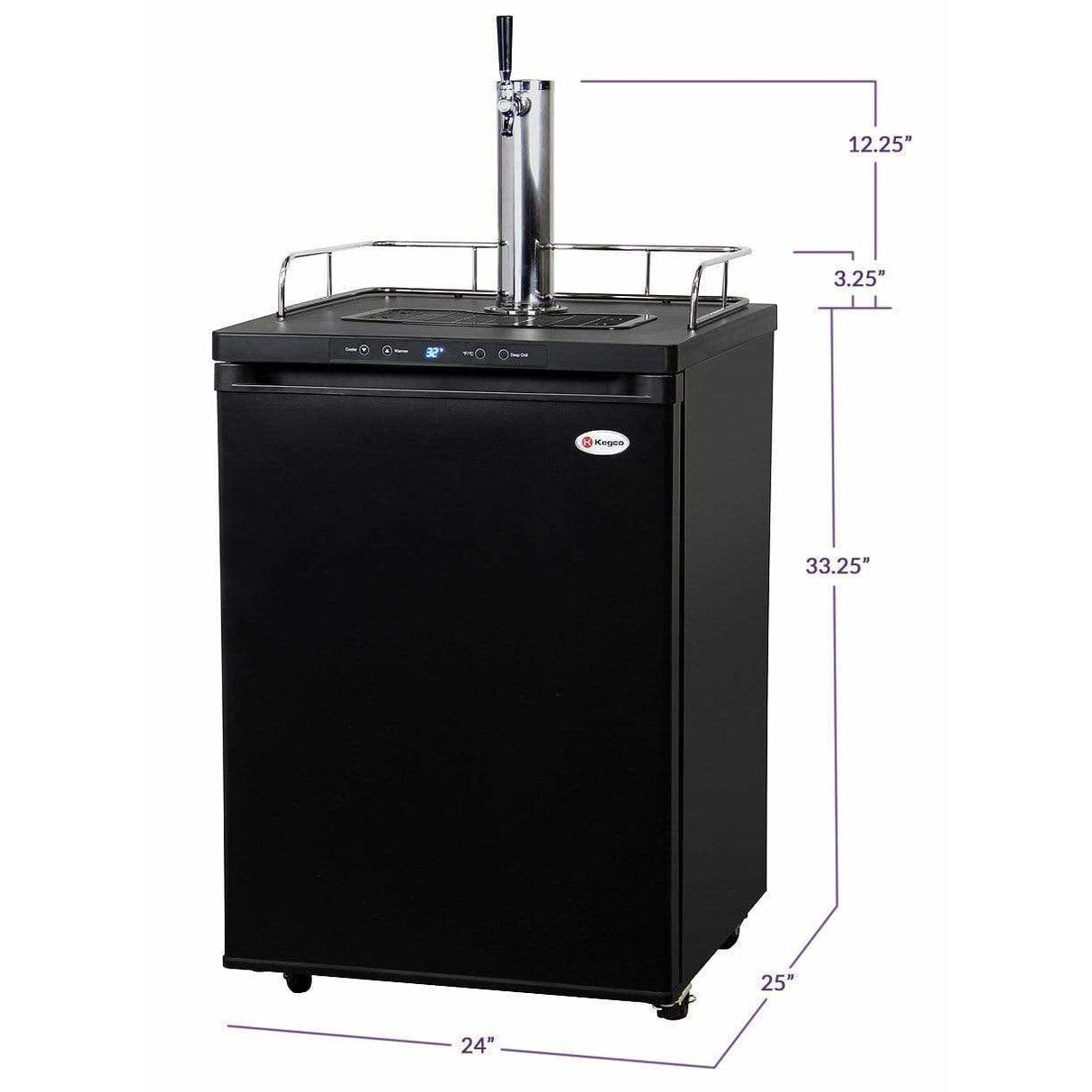 Kegco 24" Wide Single Tap Black Home Brew Kegerator HBK309B-1 Kegerators HBK309B-1NK Wine Coolers Empire