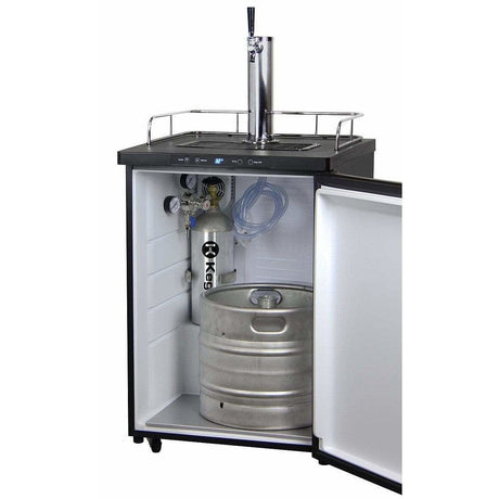 Kegco 24" Wide Single Tap Black Stainless Steel Digital Kegerator K309X-1 Kegerators K309X-1NK Wine Coolers Empire