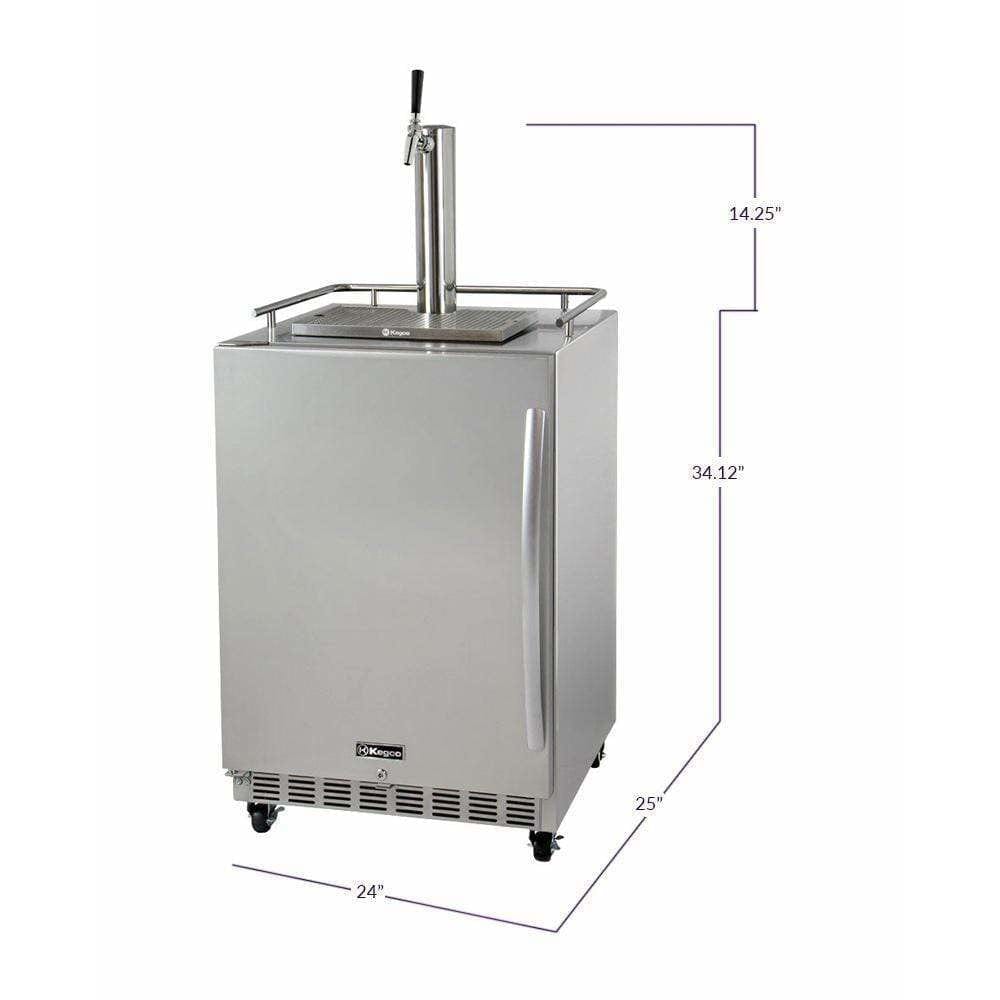 Kegco 24" Wide Single Tap Outdoor Left Hinge with Kit Kegerator HK38SSC-L-1 Kegerators HK38SSC-L-1 Wine Coolers Empire