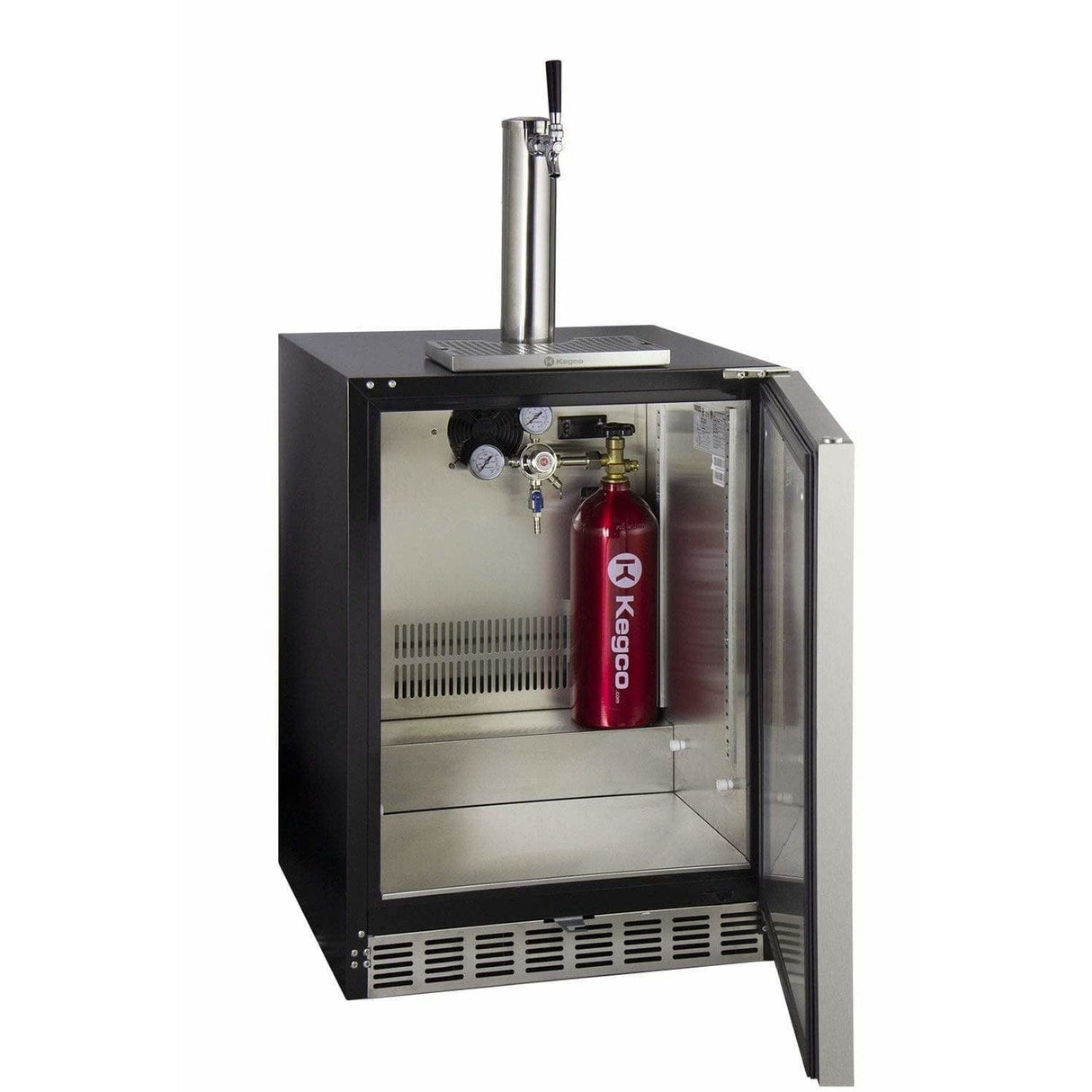 Kegco 24" Wide Single Tap Stainless Steel Built-In Left Hinge ADA with Kit Kegerator HK48BSA-L-1 Kegerators HK48BSA-L-1 Wine Coolers Empire