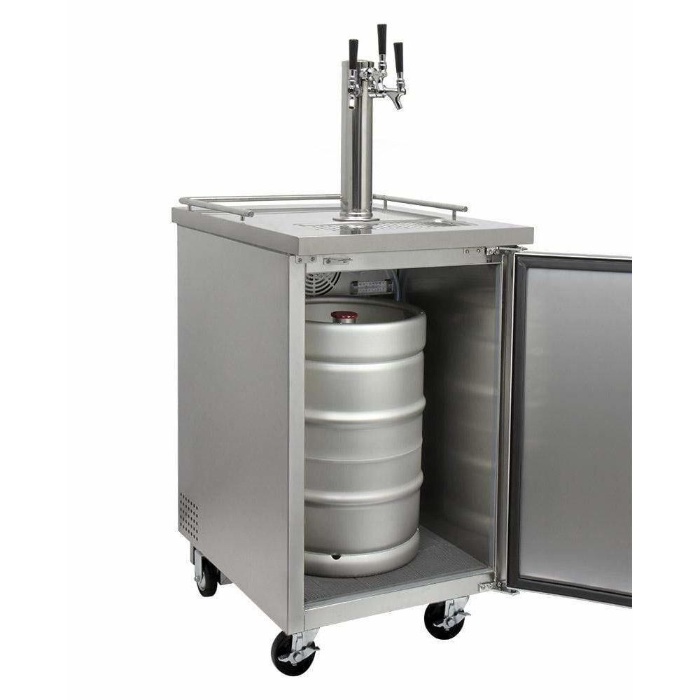 Kegco 24" Wide Triple Tap All Stainless Steel Kegerator XCK-1S-3 Kegerators XCK-1S-3 Wine Coolers Empire