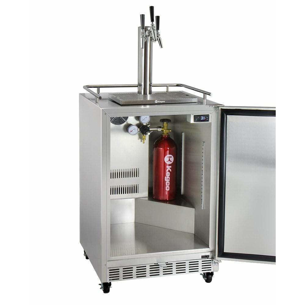 Kegco 24" Wide Triple Tap All Stainless Steel Outdoor Left Hinge with Kit Kegerator HK38SSC-L-3 Kegerators HK38SSC-L-3 Wine Coolers Empire