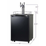 Kegco 24" Wide Triple Tap Black Kegerator K209B-3 Kegerators K209B-3NK Wine Coolers Empire