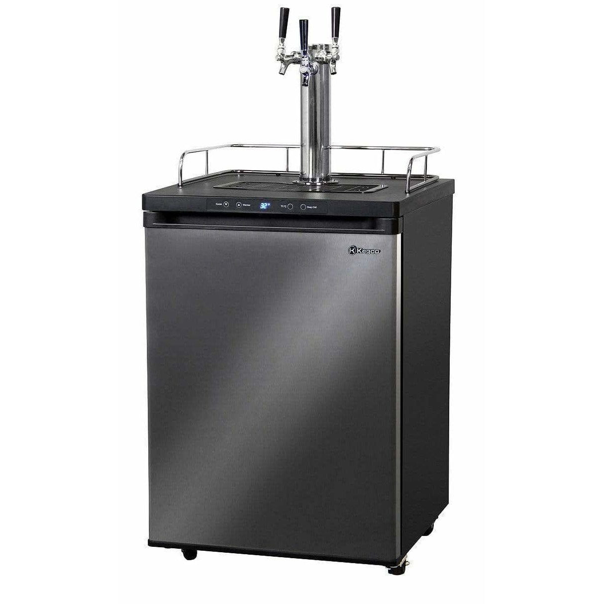 Kegco 24" Wide Triple Tap Black Stainless Steel Digital Kegerator K309X-3 Kegerators K309X-3NK Wine Coolers Empire