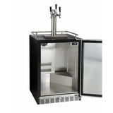 Kegco 24" Wide Triple Tap Stainless Steel Built-In Right Hinge with Kit Kegerator HK38BSU-3 Kegerators HK38BSU-3 Wine Coolers Empire