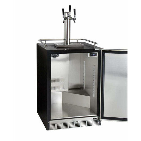 Kegco 24" Wide Triple Tap Stainless Steel Built-In Right Hinge with Kit Kegerator HK38BSU-3 Kegerators HK38BSU-3 Wine Coolers Empire