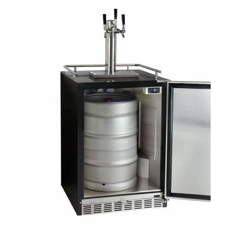 Kegco 24" Wide Triple Tap Stainless Steel Built-In Right Hinge with Kit Kegerator HK38BSU-3 Kegerators HK38BSU-3 Wine Coolers Empire