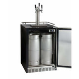 Kegco 24" Wide Triple Tap Stainless Steel Built-In Right Hinge with Kit Kegerator HK38BSU-3 Kegerators HK38BSU-3 Wine Coolers Empire