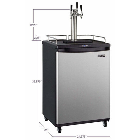 Kegco 24" Wide Triple Tap Stainless Steel Home Brew Kegerator HBK163S-3 Kegerators HBK163S-3NK Wine Coolers Empire