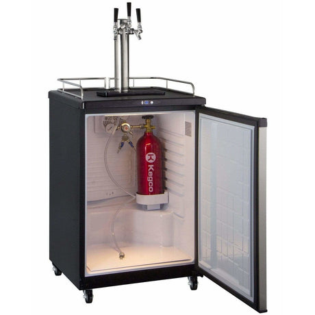 Kegco 24" Wide Triple Tap Stainless Steel Home Brew Kegerator HBK163S-3 Kegerators HBK163S-3NK Wine Coolers Empire