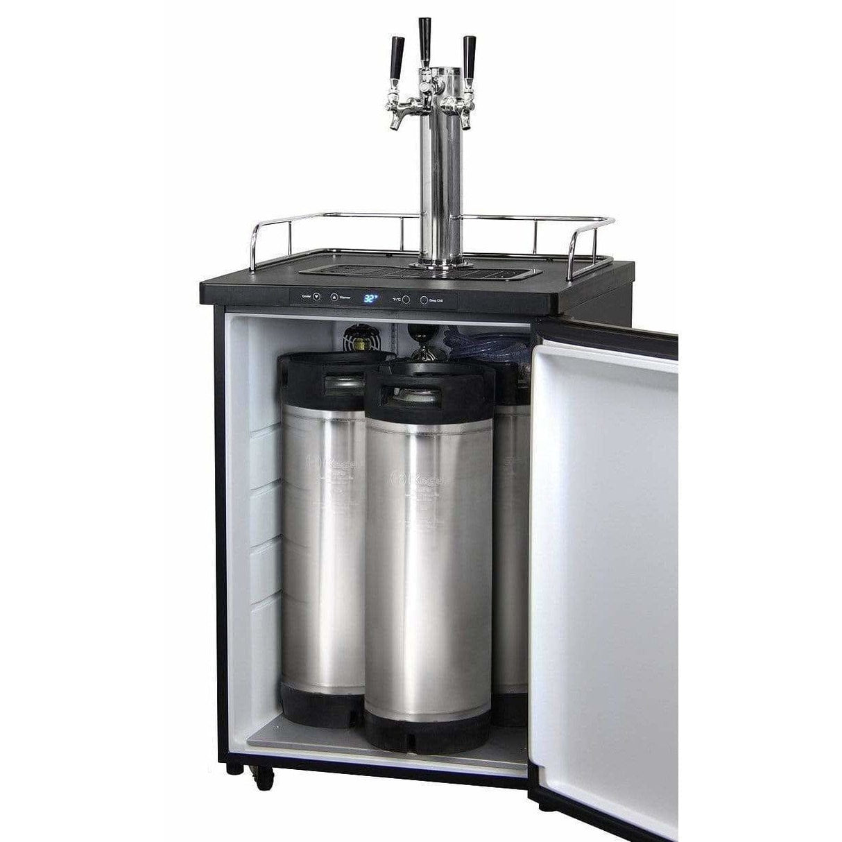 Kegco 24" Wide Triple Tap Stainless Steel Home Brew Kegerator HBK309S-3 Kegerators HBK309S-3NK Wine Coolers Empire