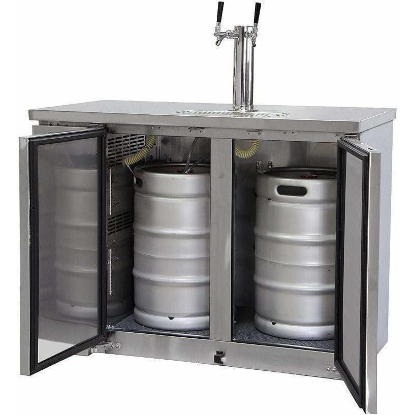 Kegco 49" Wide Dual Tap All Stainless Steel Kegerator XCK-2448S Kegerators XCK-2448S Wine Coolers Empire