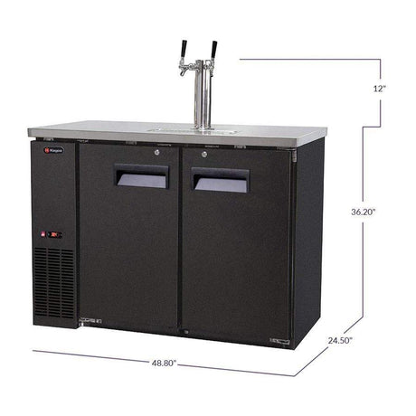 Kegco 49" Wide Dual Tap Black Kegerator XCK-2448B Kegerators XCK-2448B Wine Coolers Empire