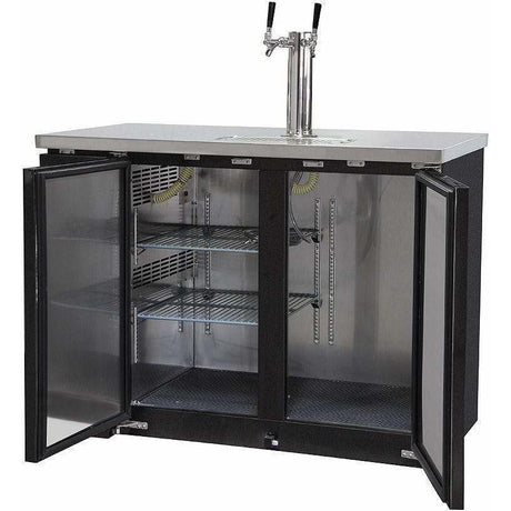 Kegco 49" Wide Dual Tap Black Kegerator XCK-2448B Kegerators XCK-2448B Wine Coolers Empire