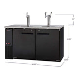 Kegco 61" Wide Triple Tap Black Kegerator XCK-2460B Kegerators XCK-2460B Wine Coolers Empire