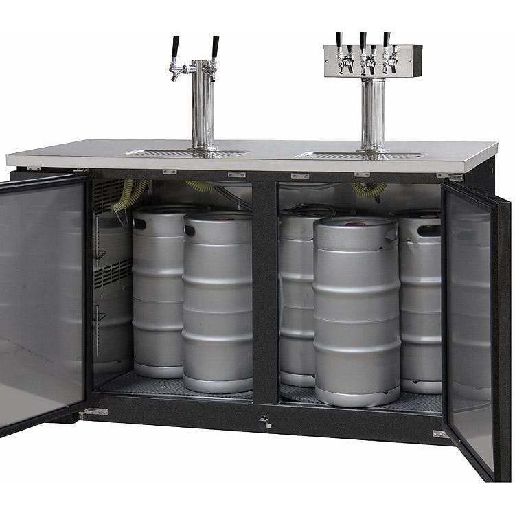 Kegco 61" Wide Triple Tap Black Kegerator XCK-2460B Kegerators XCK-2460B Wine Coolers Empire