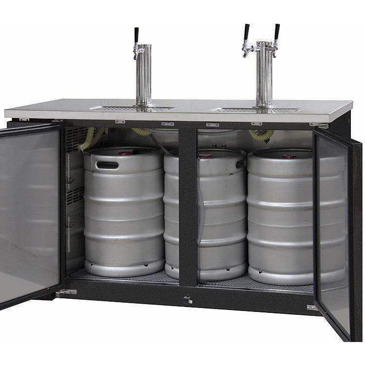 Kegco 61" Wide Triple Tap Black Kegerator XCK-2460B Kegerators XCK-2460B Wine Coolers Empire