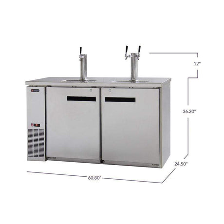 Kegco 61" Wide Triple Tap Stainless Steel Kegerator XCK-2460S Kegerators XCK-2460S Wine Coolers Empire