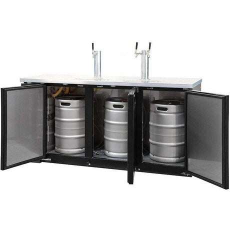 Kegco 72" Wide Triple Tap Black Kegerator XCK-2472B Kegerators XCK-2472B Wine Coolers Empire