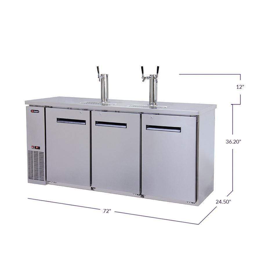 Kegco 72" Wide Triple Tap Stainless Steel Kegerator XCK-2472S Kegerators XCK-2472S Wine Coolers Empire