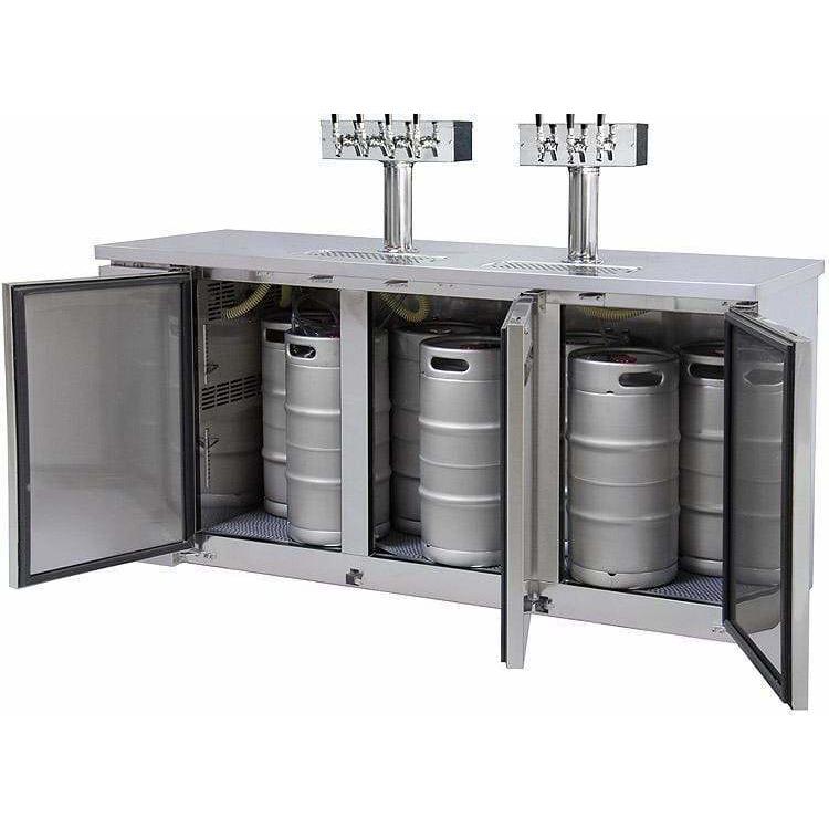 Kegco 72" Wide Triple Tap Stainless Steel Kegerator XCK-2472S Kegerators XCK-2472S Wine Coolers Empire