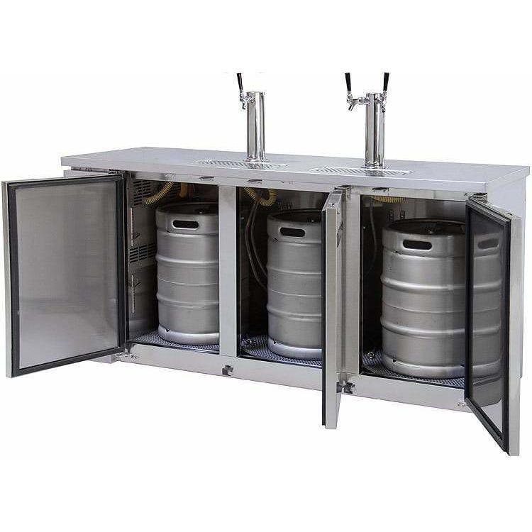 Kegco 72" Wide Triple Tap Stainless Steel Kegerator XCK-2472S Kegerators XCK-2472S Wine Coolers Empire