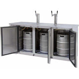 Kegco 72" Wide Triple Tap Stainless Steel Kegerator XCK-2472S Kegerators XCK-2472S Wine Coolers Empire