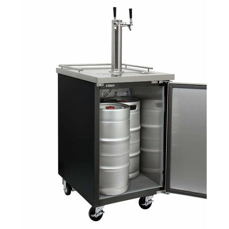 Kegco Two Faucet Commercial Keg Beer Dispenser Kegerator XCK-1B-2K Kegerators XCK-1B-2K Wine Coolers Empire