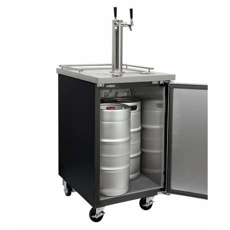 Kegco Two Faucets Commercial Keg Beer Dispenser-Black Kegerators XCK-1B-2 Kegerators XCK-1B-2 Wine Coolers Empire