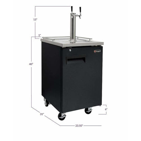 Kegco Two Faucets Commercial Keg Beer Dispenser-Black Kegerators XCK-1B-2 Kegerators XCK-1B-2 Wine Coolers Empire