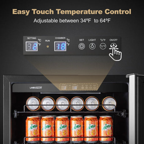 Lanbo 118 Cans Stainless Steel Beverage Coolers LP54BC Beverage Centers LP54BC Wine Coolers Empire