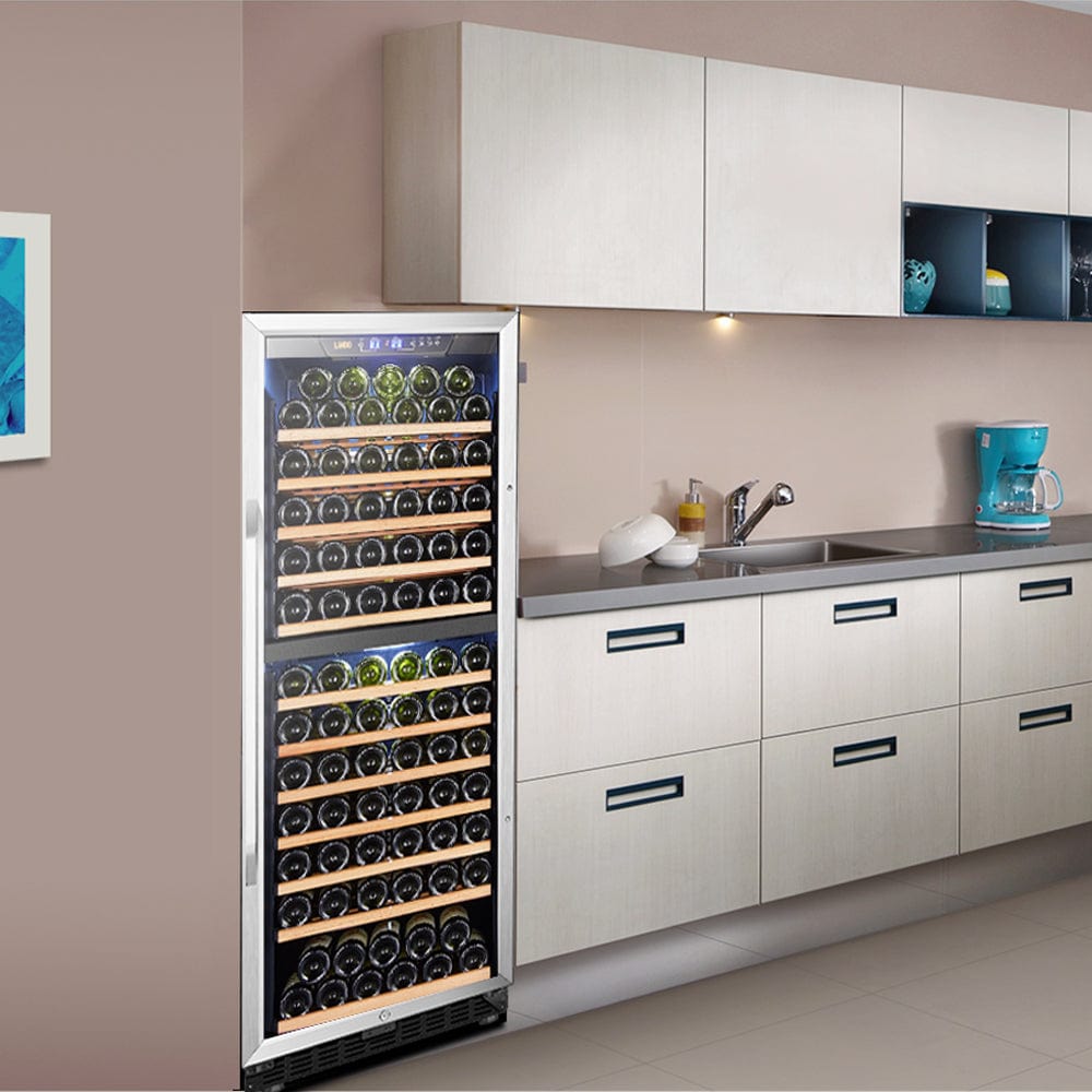 Lanbo 138 Bottles Dual Zone Stainless Steel Wine Coolers LW142D