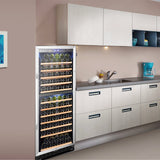 Lanbo 138 Bottles Dual Zone Stainless Steel Right Hinge Wine Coolers LW142D Wine Coolers LW142D Wine Coolers Empire