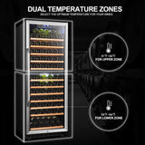 Lanbo 138 Bottles Dual Zone Stainless Steel Right Hinge Wine Coolers LW142D Wine Coolers LW142D Wine Coolers Empire