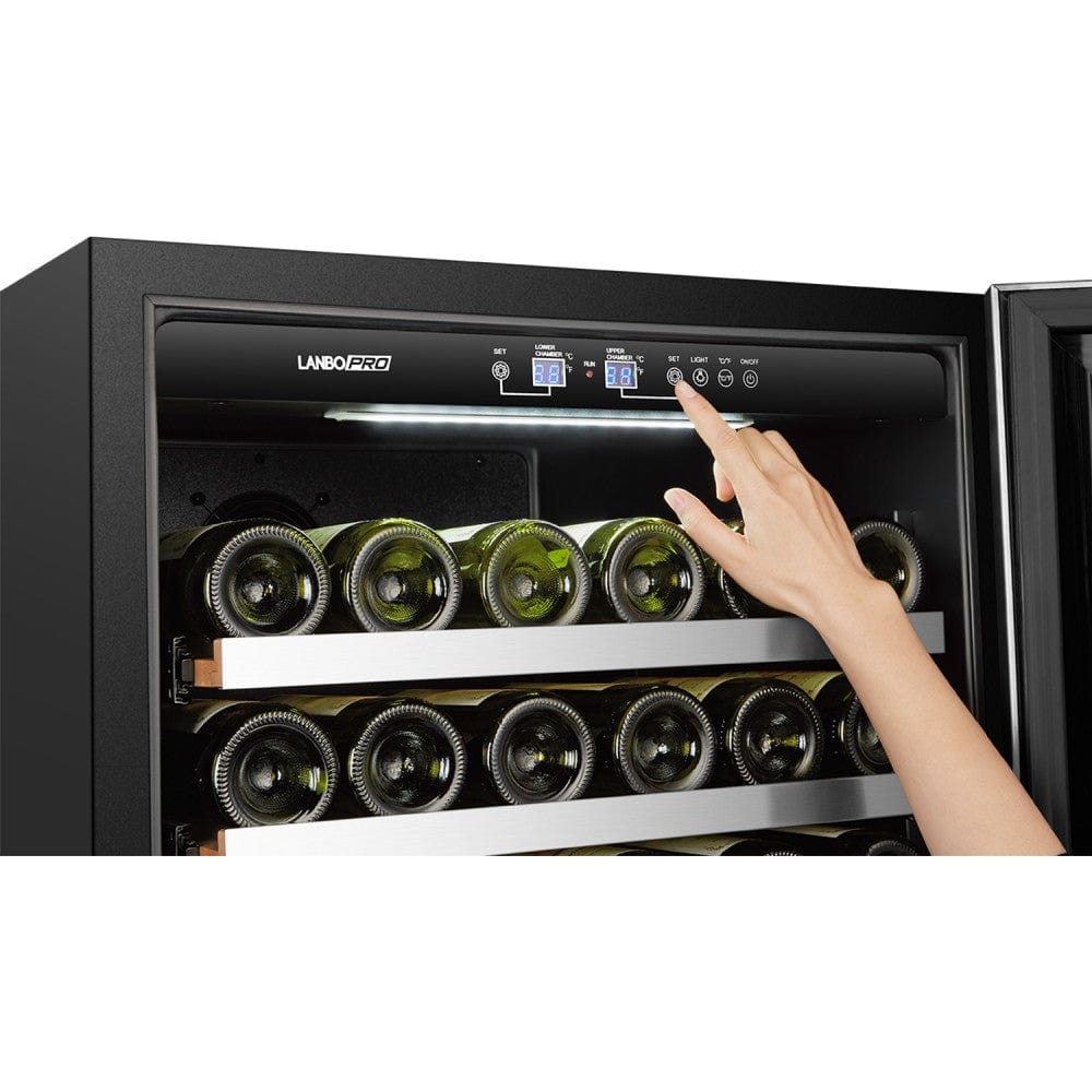 Lanbo 153 Bottles Dual Zone Stainless Steel Wine Coolers LP168D Wine Coolers LP168D Wine Coolers Empire