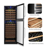 Lanbo 162 Bottles Dual Door Stainless Steel Dual Zone Wine Coolers LW162DD Wine Coolers LW162DD Wine Coolers Empire