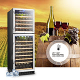 Lanbo 162 Bottles Dual Door Stainless Steel Dual Zone Wine Coolers LW162DD Wine Coolers LW162DD Wine Coolers Empire